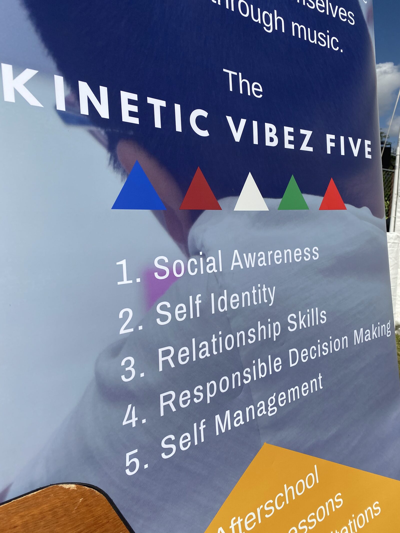 The Kinetic Vibez Five framework — Social Awareness, Self Identity, Relationship Skills, Responsible Decision Making, Self Management